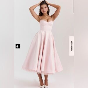 House of CB MADEMOISELLE BALLERINA PINK MIDI DRESS